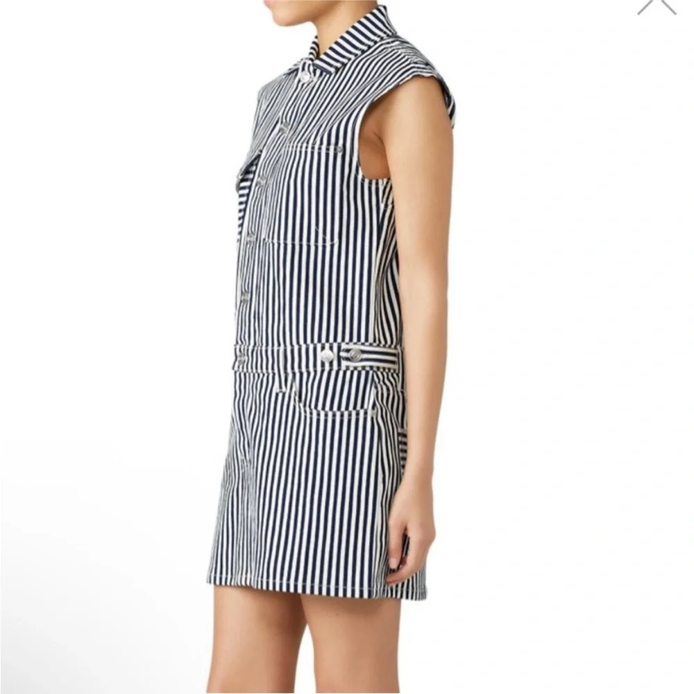 Current Elliott Striped Jumpsuit Dress Sleeveless 0 - Picture 3 of 8